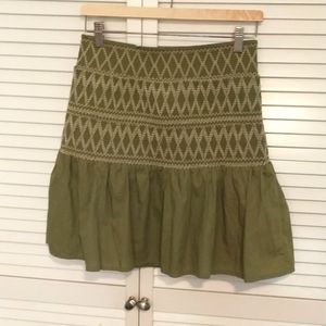 Anthropologie Maeve smocked mini skirt